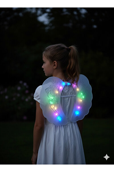 Beryka LED Işıklı Peri Kanadı – 3 Modlu Renk Değiştiren Işıklı Kostüm Aksesuarı