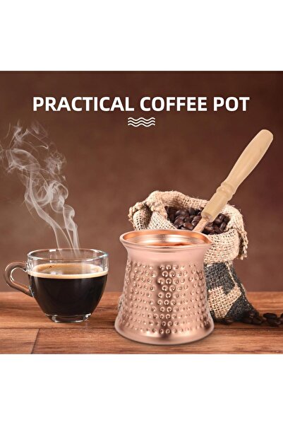 KASTWAVE Turkish Coffee Pot, Hammered Copper Coffee Cezve, Stove Top Coffee M...