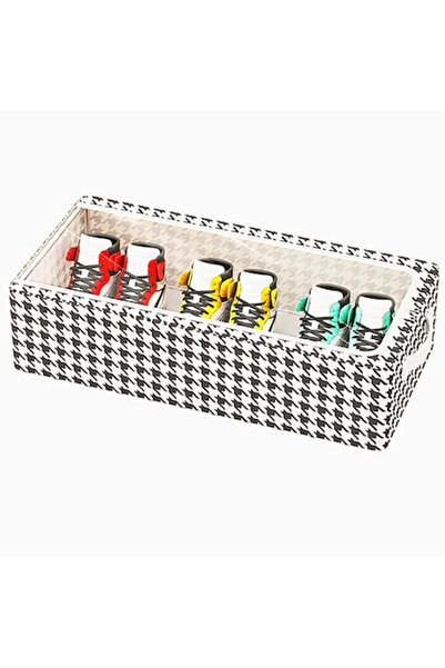 DAMUR Metal Storage Box, DAMUR, White Black, 40x30x15 cm, with Zipper, Transp...