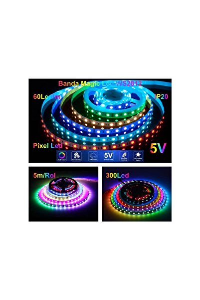 ALIEN Bandă LED RGB 5050 5V 5M 300 LED-uri IP20