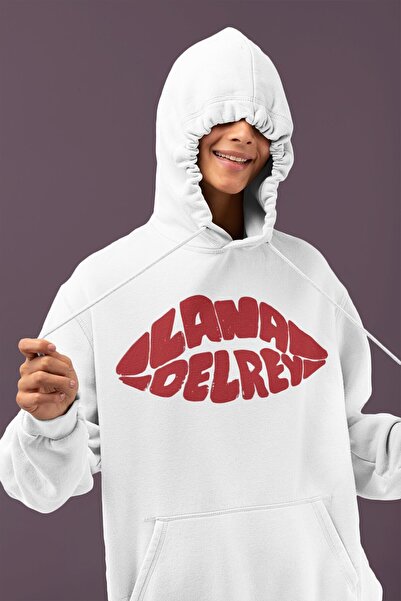 SEVBANO هودي لانا ديل راي مطبوع للجنسين قصة فضفاضة للمغنيين