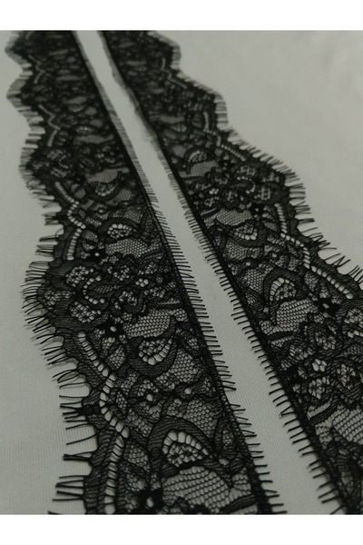 ULUPAMİR Black Edged Bearded Lace 6 cm 1 Meter
