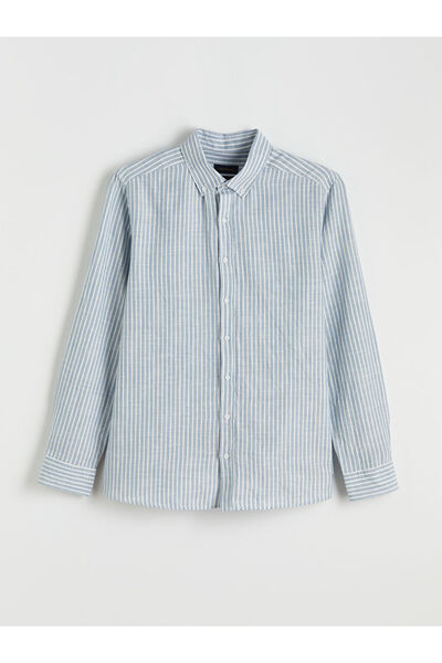 LC Waikiki Ανδρικό ριγέ πουκάμισο σε κανονική εφαρμογή από το κατάστημα GiyÇı...