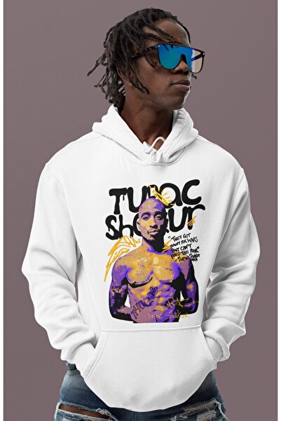 SEVBANO تصميم توباك رابر مطبوع هودي للجنسين قصة فضفاضة 2Pac Singer