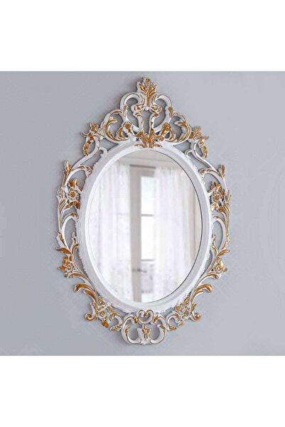 Dekordelisi Antik Avangarde İstanbul Ayna Beyaz EN: 58 cm BOY: 84 cm