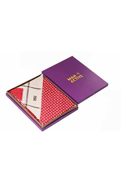 retal شماغ MAN ACTIVE أحمر مخطط