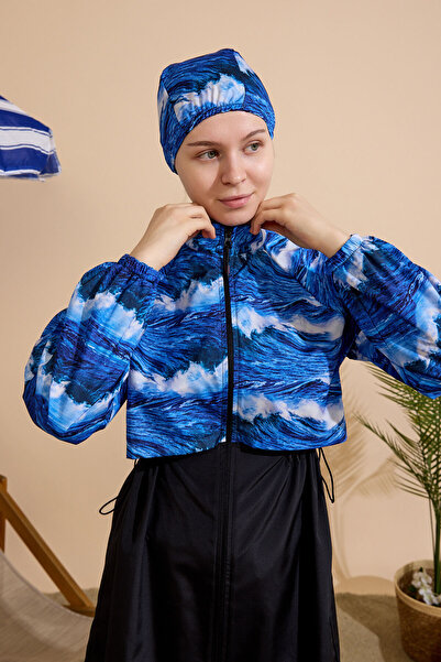 GAVLİA Women's Hijab Swimsuit 3-Piece Set - Full Coverage with Zipper..