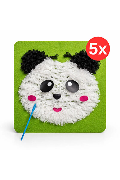 KİDOSE Panda Desenli Punch Nakış Seti | Okul Öncesi Toplu Etkinlik El İşi Kiti