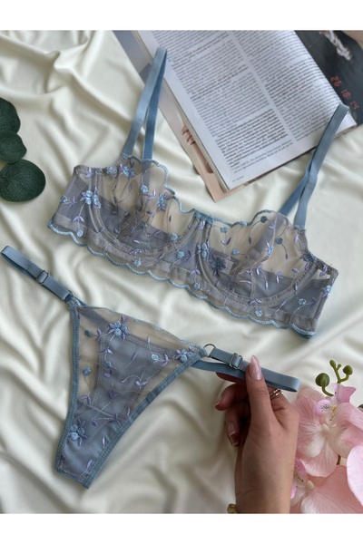 Miracle Mira Çiçekli Balenli Pembe Sütyen Takımı