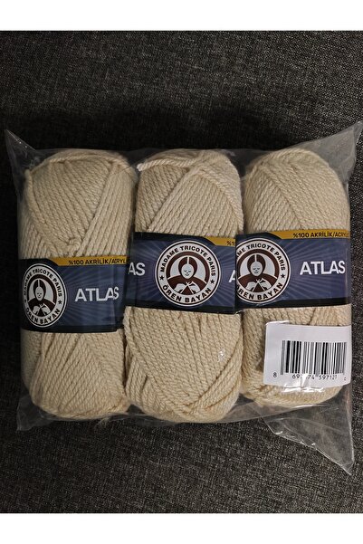 Ören Bayan ATLAS Bej El Örgü İpi (3 Adet) - Renk: 113