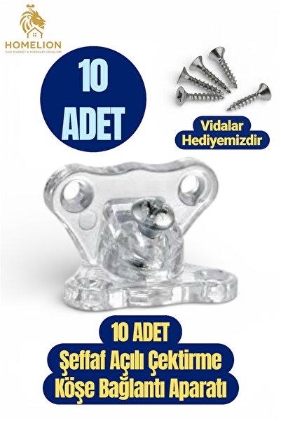 HOMELION 10 ADET Şeffaf Plastik Açılı T Bağlantı Elemanı | Çektirme Köşe Birl...