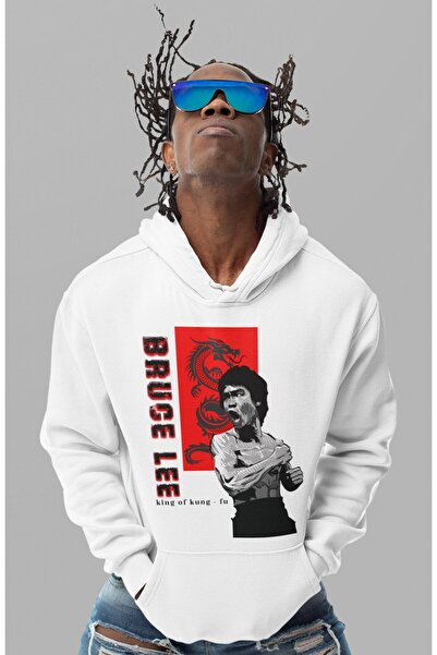 SEVBANO هودي بتصميم بروس لي فوتشيرير مطبوع للجنسين قصة فضفاضة