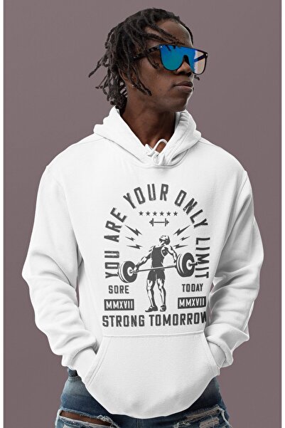 SEVBANO You Are Only Limited by Your Bodybuilding Fitness Printed Unisex Over...