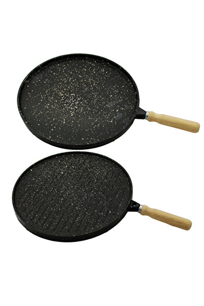 Fırsatkolik Double Sided Cast Granite Pan - Pancake Pan 36cm (5067)