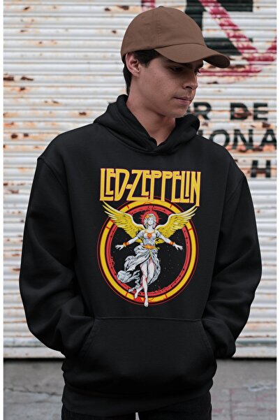 SEVBANO Led Zeppelin Rock Metal Printed Unisex Oversized Music Band Hoodie