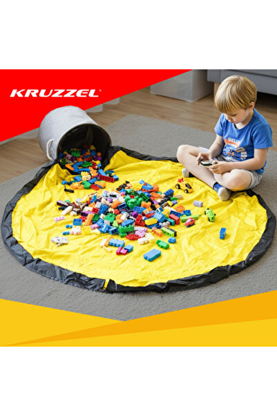KRUZZEL Basket/Toys 2/1 with Play Mat – Storage Bag, 20L, Mat 135 cm, Oxford ...