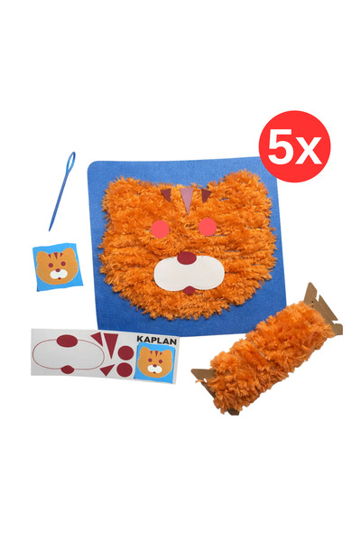 KİDOSE Kaplan Desenli Punch Nakış Seti | Okul Öncesi Toplu Etkinlik İçin El İ...