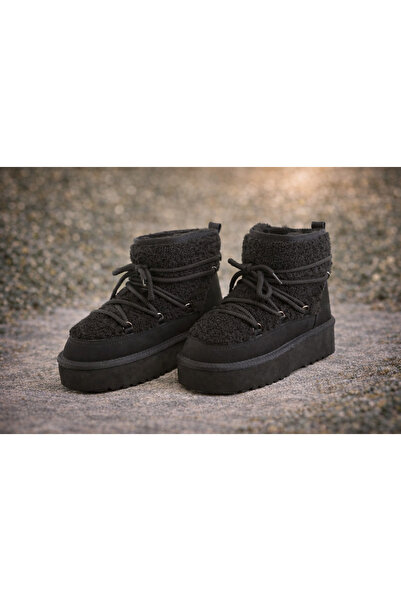 Ghete Women's fur-lined boots. G18 black