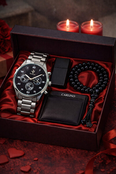 S.POLO HEDİYELİK KUTULU ERKEK KOL SAATİ ÇAKMAK KARTLIK TESPİH BİLEKLİK SEVGİL...