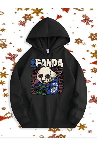 LAND MODA Anime Ninja Panda Sa deznom Sa kapuljačom majica za muškarce -