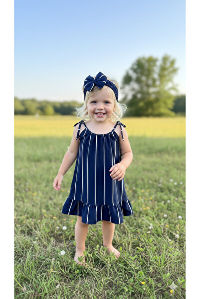 BabyDia Off Shoulder Striped Dress