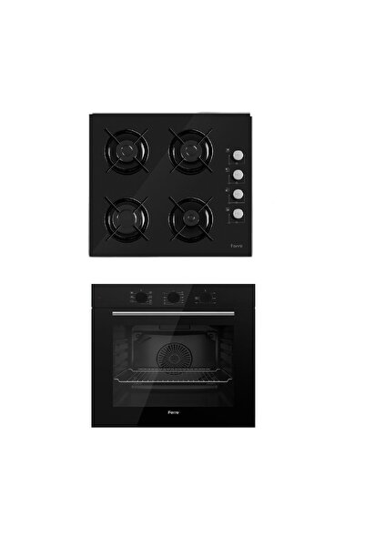 Ferre Flowart Serisi 2'Li Siyah Ankastre Set (QBL62CS 2140 ) Ankastre Set