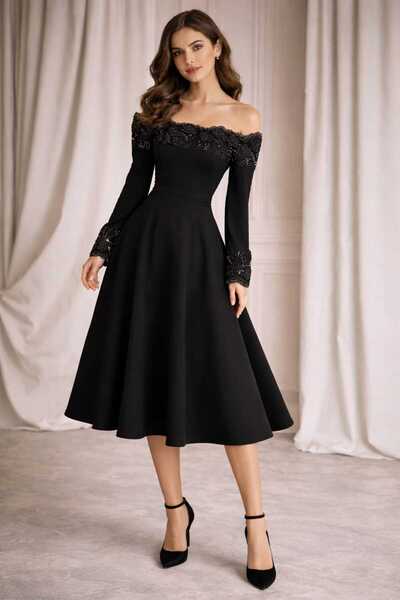 Genenic Ramadan dress embroidered with crystal