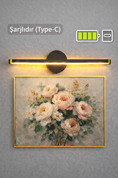 Sunbox Şarjlı Led Tablo Aydınlatma Siyah kasa rengi Yapışkanlı Günışığı