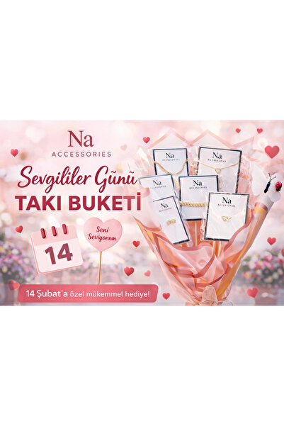 naaksesuar Sevgililer Günü 5’li Lüks Takı Seti Buketi | Gold & Gümüş Sürpriz ...