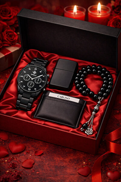 S.POLO HEDİYELİK KUTULU ERKEK KOL SAATİ ÇAKMAK KARTLIK TESPİH BİLEKLİK SEVGİL...