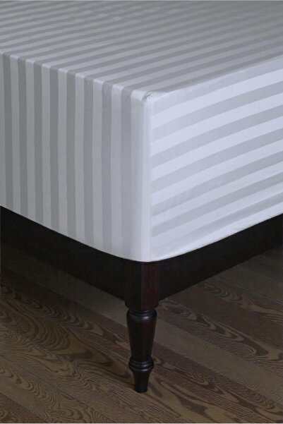 VESSİNOHOME Calmiaseries Single Striped Satin Fitted Sheet Set - Soft, Shiny,...