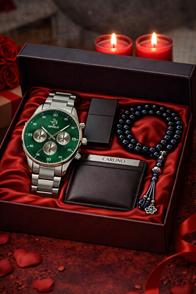 S.POLO HEDİYELİK KUTULU ERKEK KOL SAATİ ÇAKMAK KARTLIK TESPİH BİLEKLİK SEVGİL...