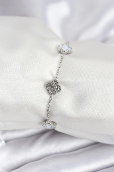 Clariss Mey Import ®   316L Steel Silver Color White and Zircon Stone Baby Bo...