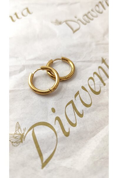 DİAVENTA TAKI VE AKSESUAR 316L Original Steel Thin Tube Hoop Earring-2Cm