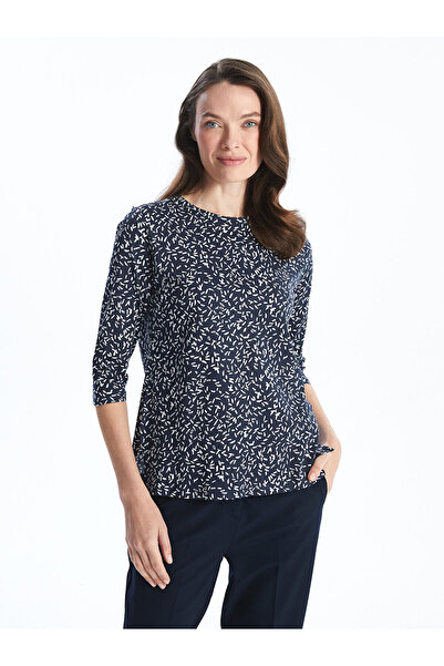 LC Waikiki Γυναικείο T-shirt με σχέδιο σε λαιμόκοψη ποδηλάτου - S55011Z8