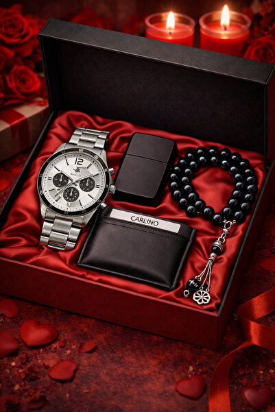 S.POLO HEDİYELİK KUTULU ERKEK KOL SAATİ ÇAKMAK KARTLIK TESPİH BİLEKLİK SEVGİL...