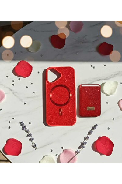 KumOziShop iPhone 16 Uyumlu MagSafe ve Mıknatıs Özellikli Taşlı Cüzdanlı Prem...