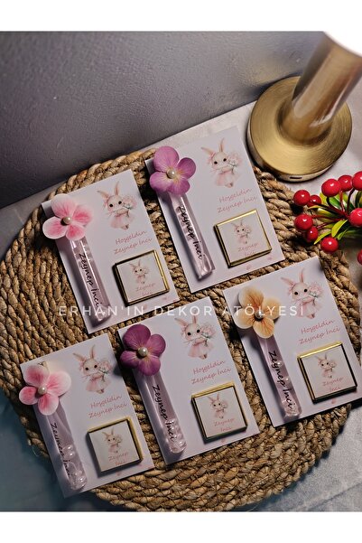 Erhan'ın Dekor Atölyesi El Emeği Ürünler Bebek Kolonya Çikolata Seti Hediyeli...