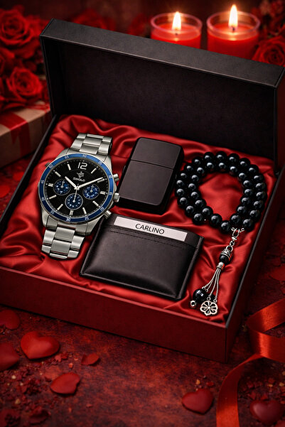 S.POLO HEDİYELİK KUTULU ERKEK KOL SAATİ ÇAKMAK KARTLIK TESPİH BİLEKLİK SEVGİL...