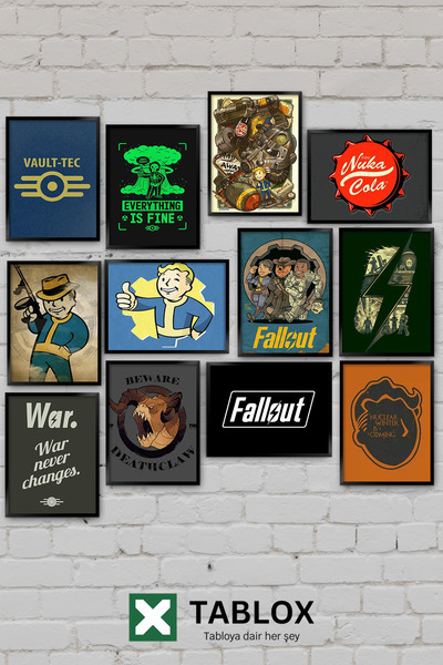 TABLOX Set de pictură decorativă MDF, 12 piese, Fallout Sci-Fi Vault, Joc pos...