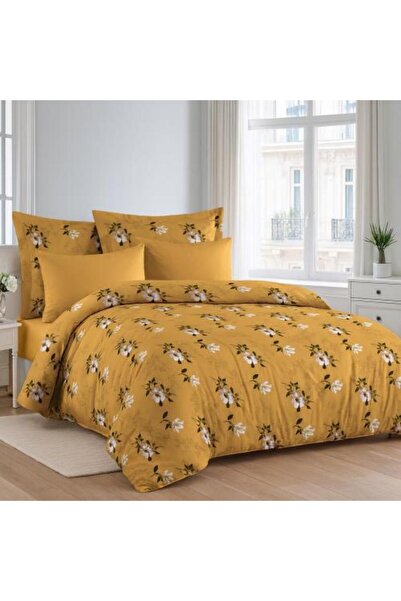 ceneric Floral Double Bedspread 6 Pieces - Caramel