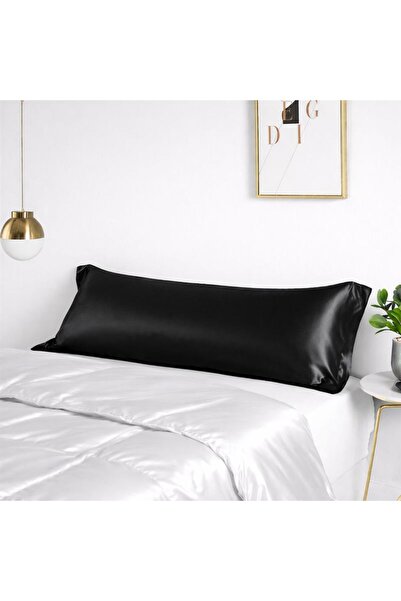 Cherry Bloom Cotton Satin Black Long Pillowcase 50X135 cm