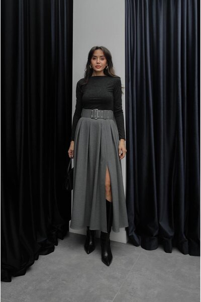 Havoş Сіра спідниця з поясом