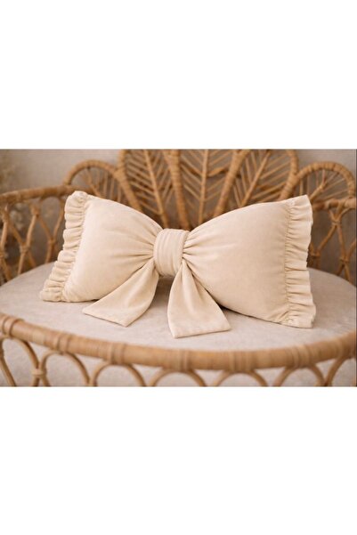 Cherry Bloom Cotton Възглавница с набрана панделка 35 x 18