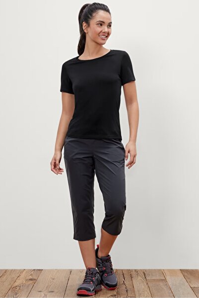 Tchibo Women Sportswear Fit Short Sleeve Outdoor T-Shirt, Black