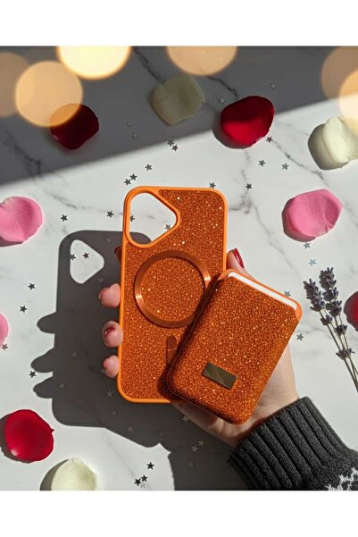 KumOziShop iPhone 16 Uyumlu MagSafe ve Mıknatıs Özellikli Taşlı Cüzdanlı Prem...