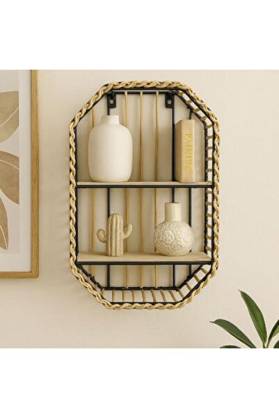 Generic Decorative Wall Shelf with Metal Frame
