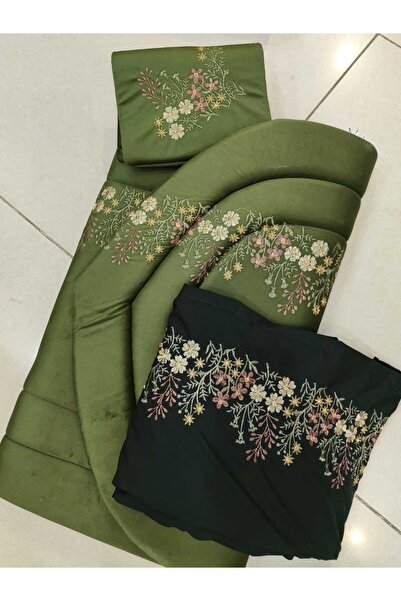 Gerenic Olive embroidered rug set