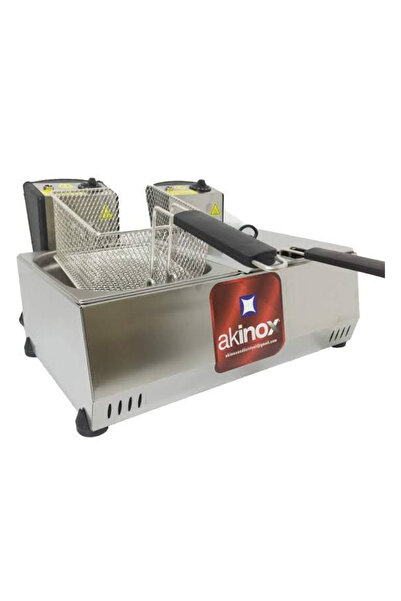 AKİNOX Fritöz 5+5 Litre Çiftli Patates Kızartma Patso Makinesi Airfryer Büfe ...