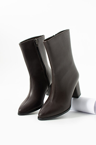 MUFUMA Women's Bitter Brown Heeled Boots